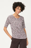 Dark Brown and Raspberry Leopard Print Edda T Shirt