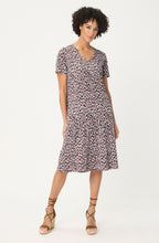 Dark Brown and Raspberry Leopard Print Jersey Dress