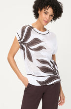 Dark Brown and White Open Weave Cora Pullover