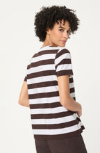 Dark Brown and White Wide Stripe Hannah T Shirt
