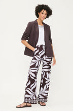 Dark Brown Leaf Print Anna Wide Leg Trousers