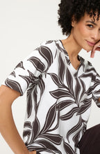 Dark Brown Leaf Print Hannah T Shirt