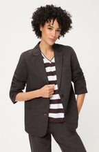 Dark Brown Linen Mix Blazer