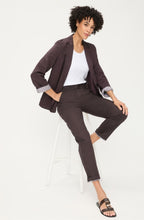Dark Brown Linen Mix Lisa Cropped Trousers