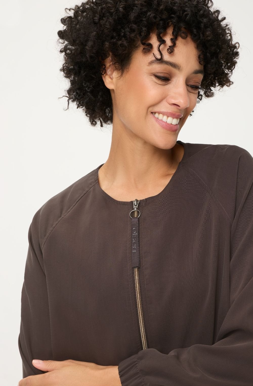 Dark Brown Satin Touch Jacket