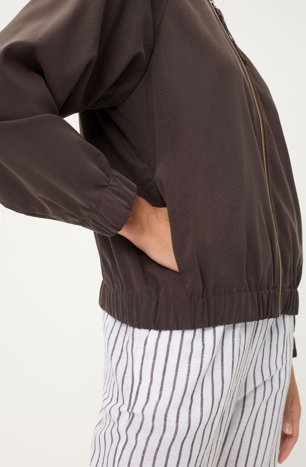 Dark Brown Satin Touch Jacket