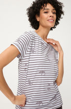 Dark Brown Stripe and Leopard Design Hannah T Shirt