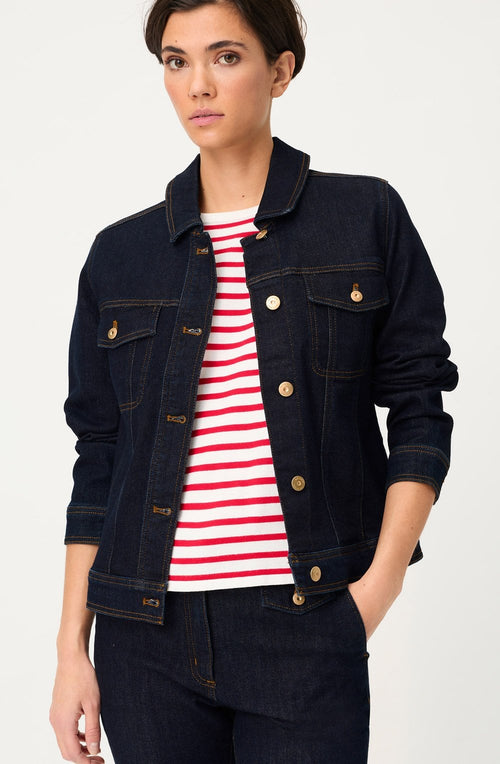 Dark Denim Gold Details Jacket