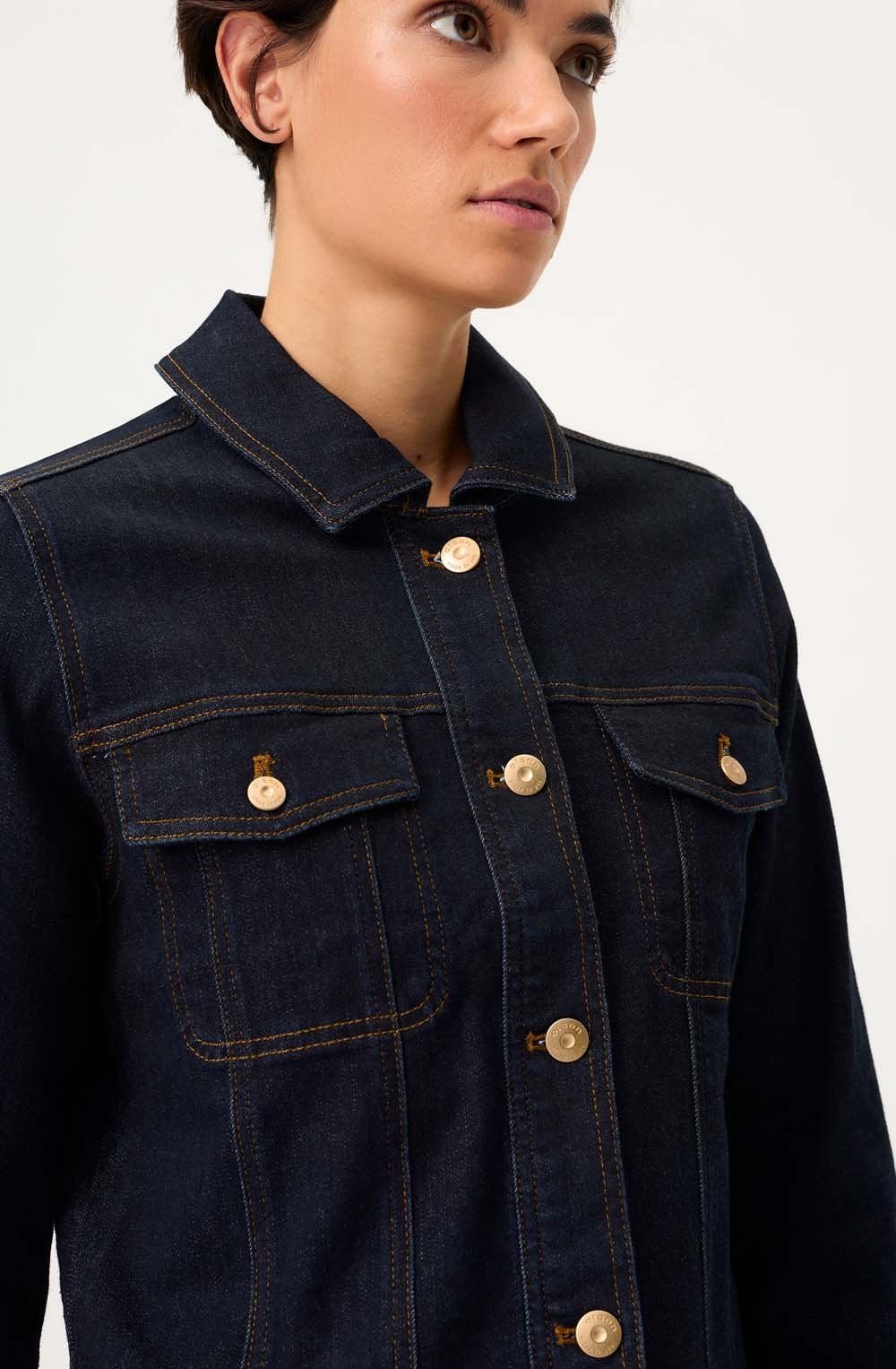 Dark Denim Gold Details Jacket