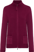 Dark Fuchsia Ribbed Knit Cardigan