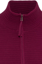 Dark Fuchsia Ribbed Knit Cardigan