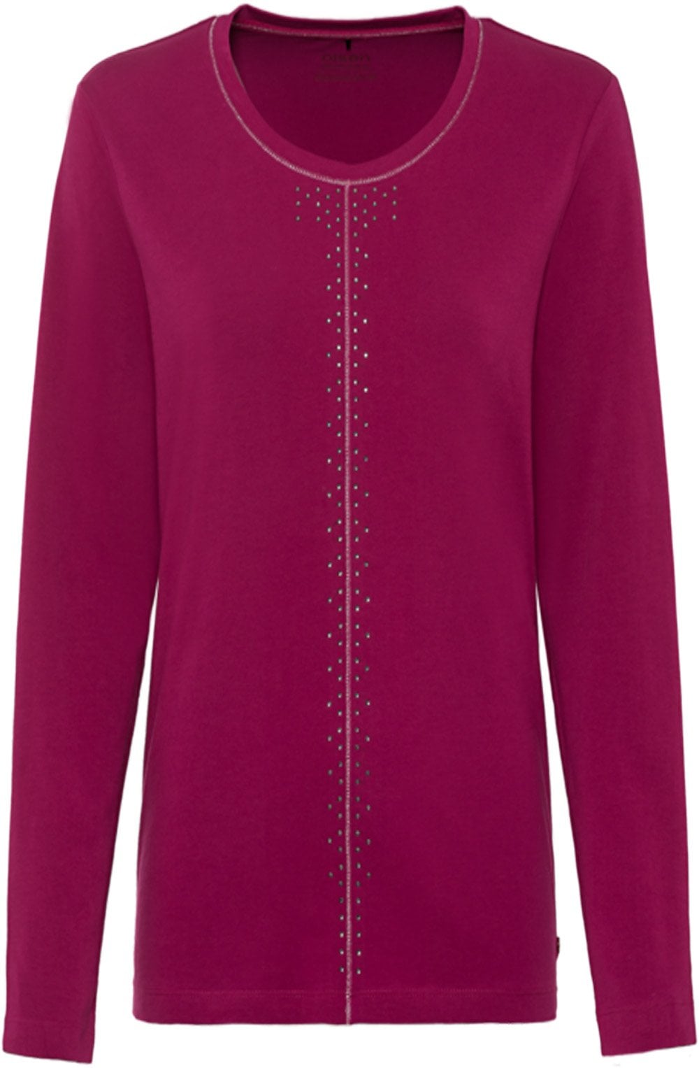 Dark Fuchsia Sparkle Stud Front Top