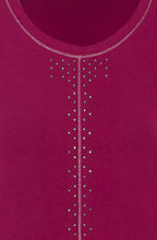 Dark Fuchsia Sparkle Stud Front Top