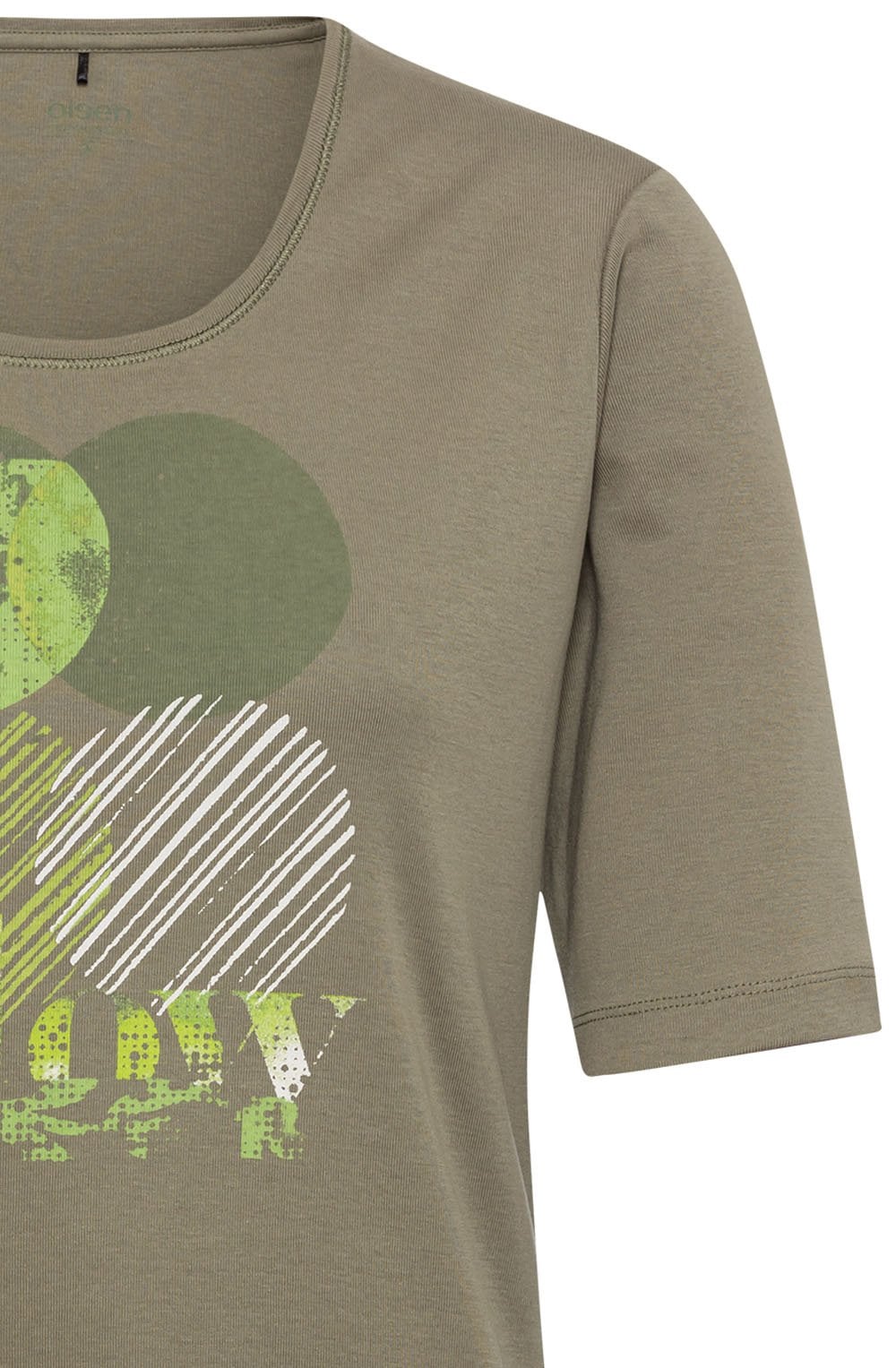 Dark Khaki Abstract Glow Edda T Shirt