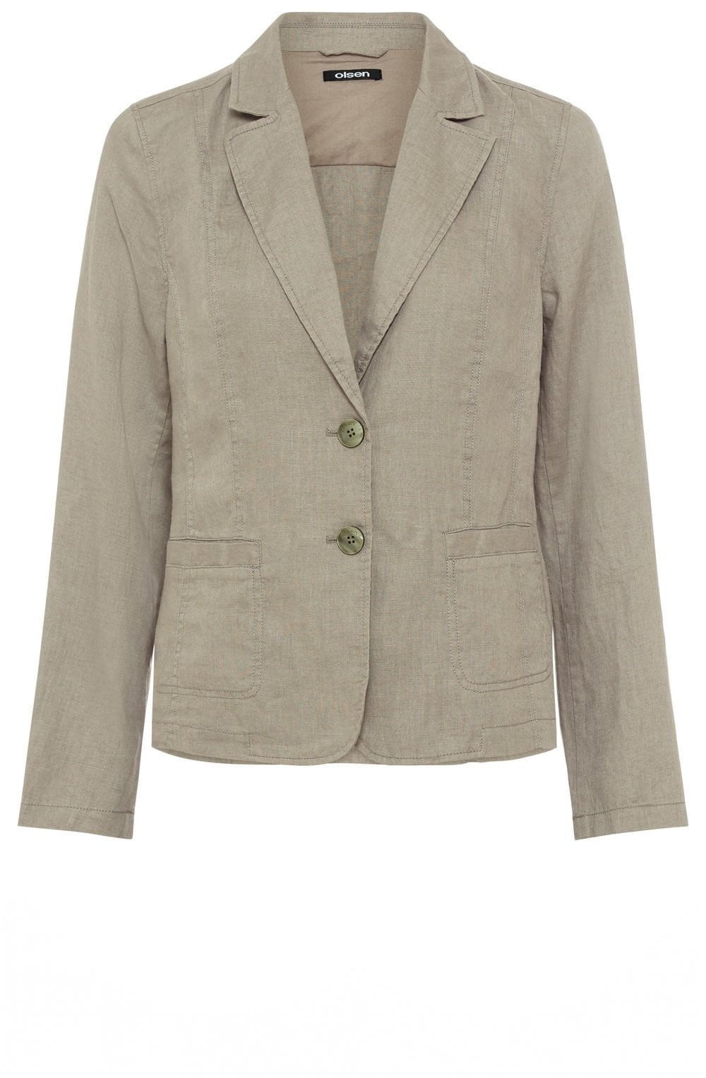 Dark Khaki Linen Blazer