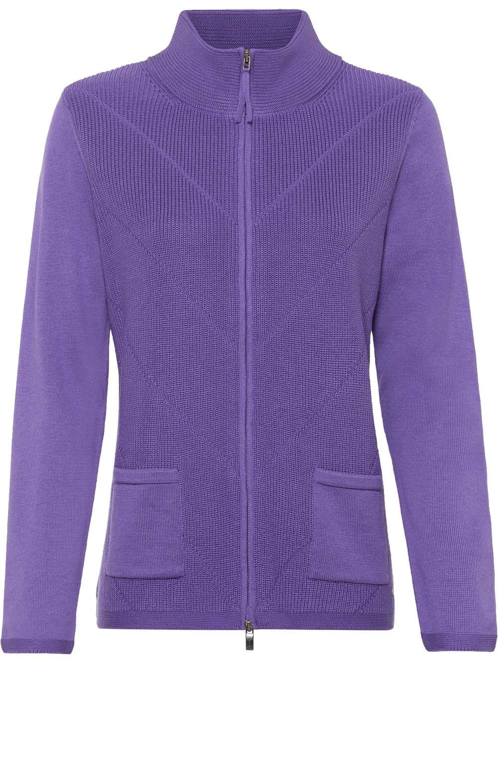 Dark Orchid Patterned Knit Cardigan