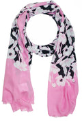Dark Pink Rose Floral Scarf
