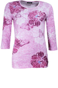 Dark Pink Rose Floral Top