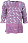 Dark Pink Rose Patterned Top
