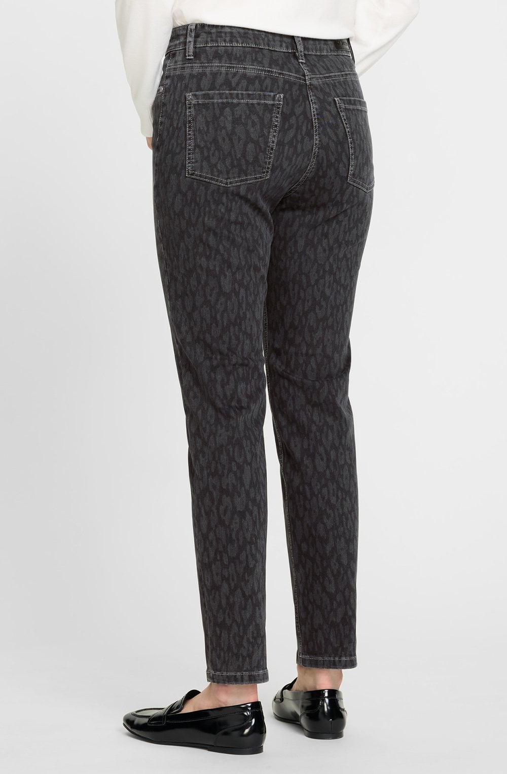 Dark Slate Animal Print Mona Straight Jeans