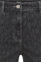 Dark Slate Animal Print Mona Straight Jeans