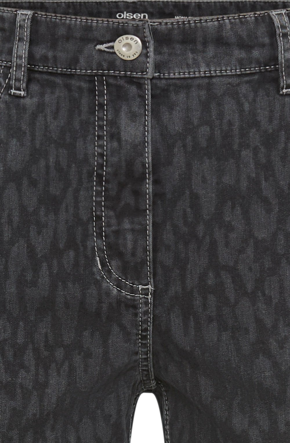Dark Slate Animal Print Mona Straight Jeans