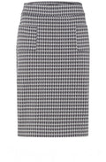 Dark Slate Houndstooth Mid Length Skirt