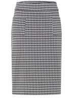 Dark Slate Houndstooth Mid Length Skirt