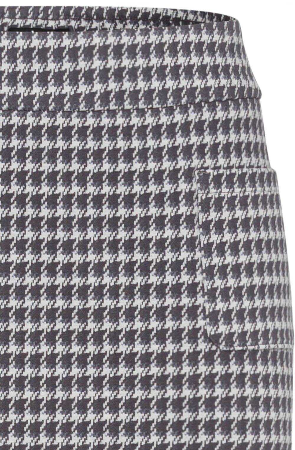 Dark Slate Houndstooth Mid Length Skirt