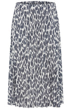 Dark Slate Leopard Print Midi Skirt