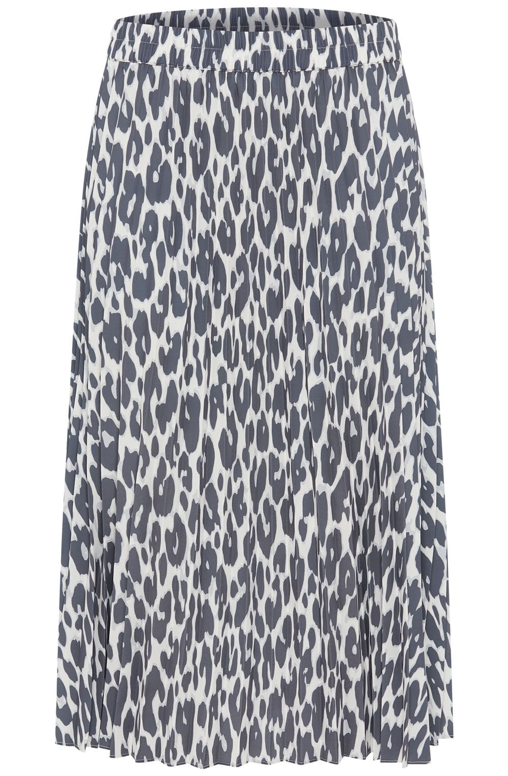 Dark Slate Leopard Print Midi Skirt