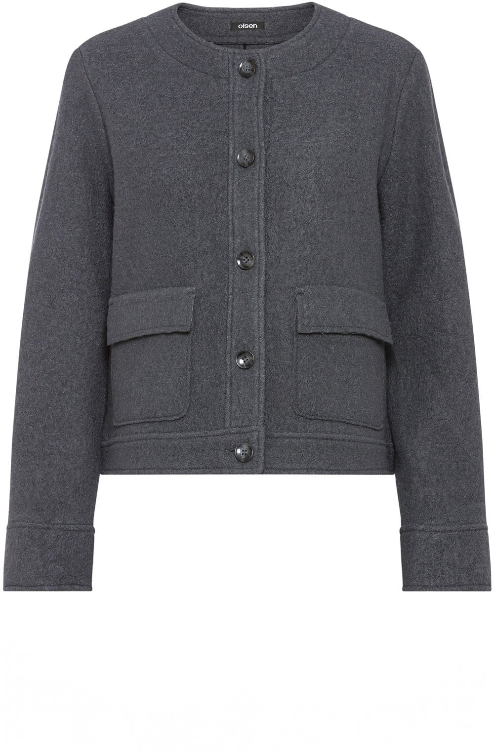 Dark Slate Wool Blend Jacket