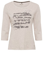Dark Truffle Abstract Floral Sleeve Top