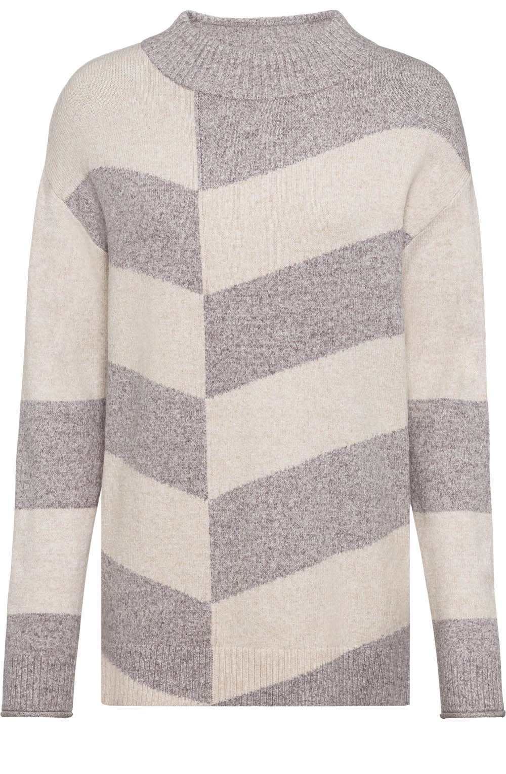 Dark Truffle Abstract Stripes Jumper