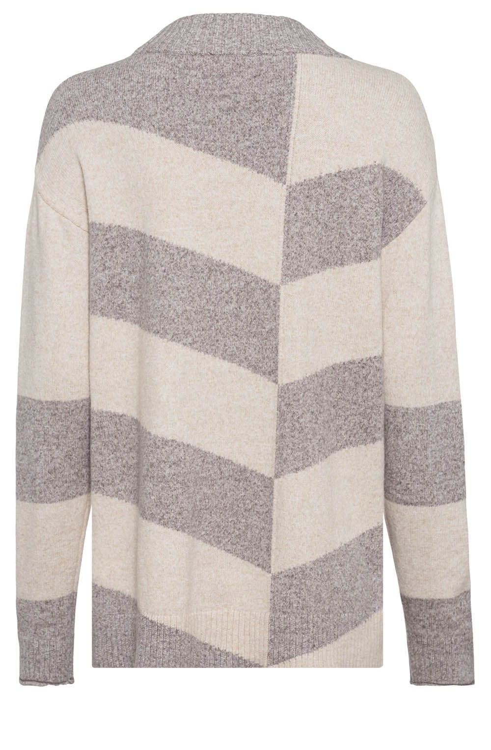 Dark Truffle Abstract Stripes Jumper