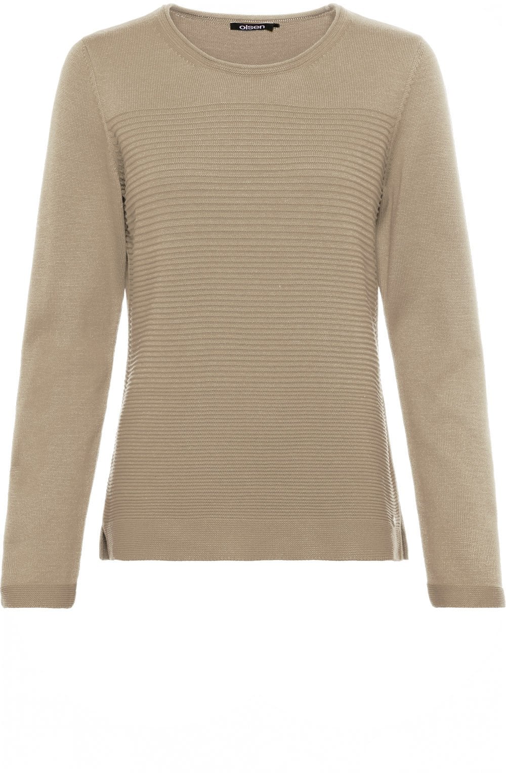 Dark Truffle Horizontal Ribbed Jumper