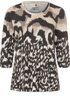 Dark Truffle Print A Shape Top