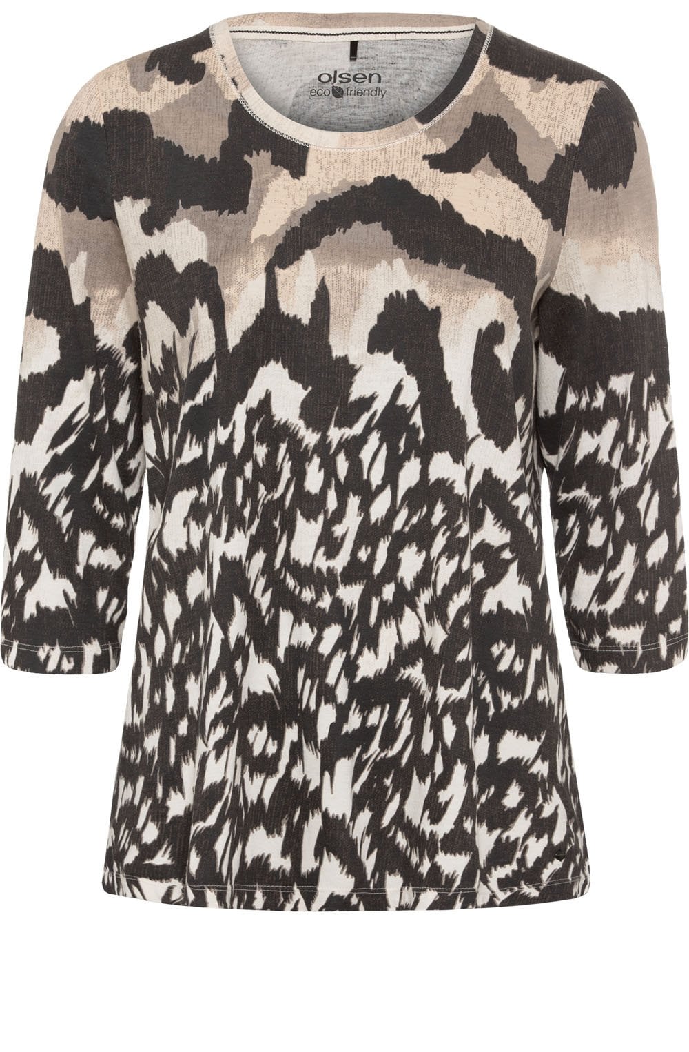 Dark Truffle Print A Shape Top