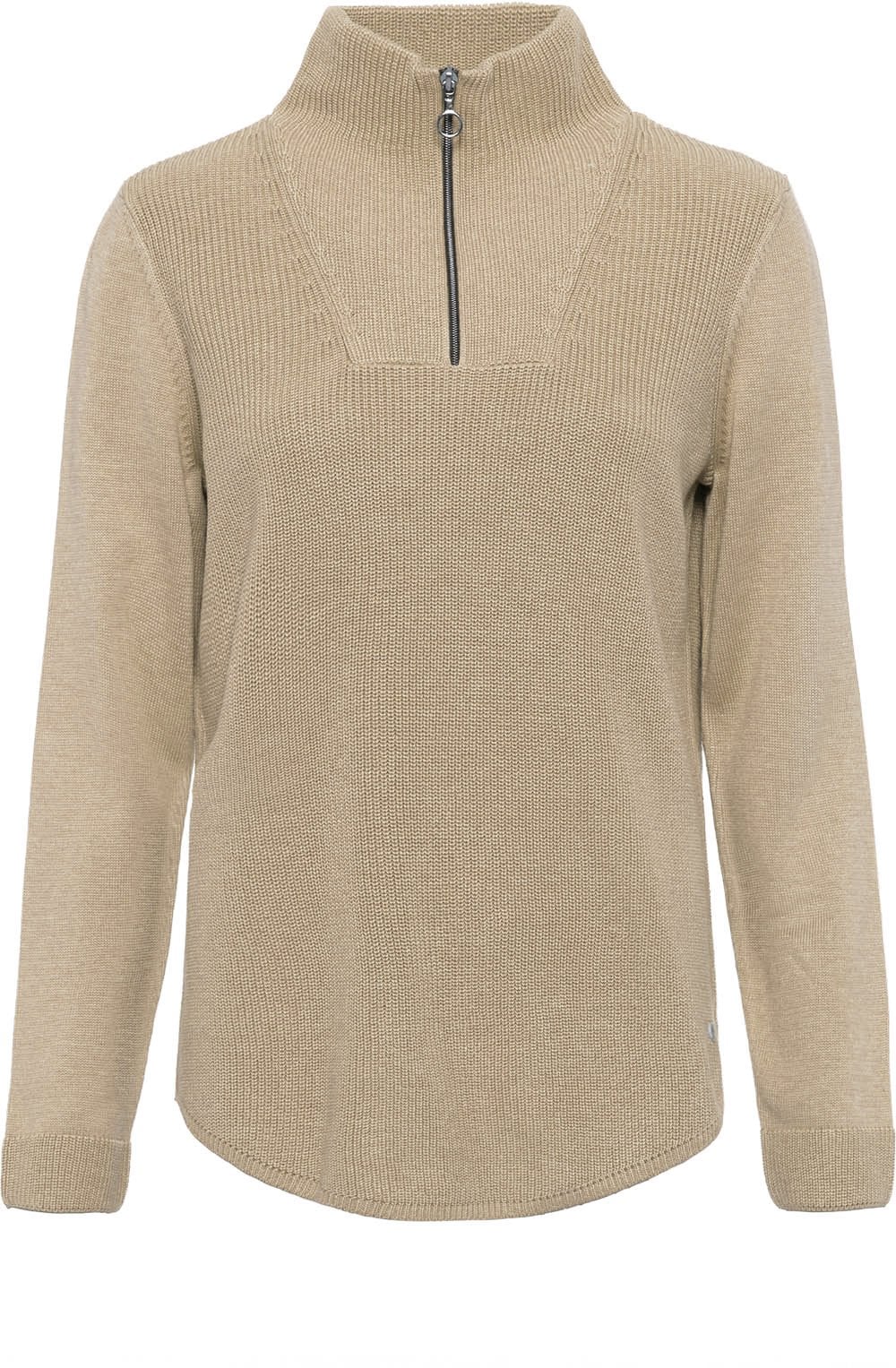 Dark Truffle Zip Neck Jumper