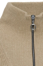 Dark Truffle Zip Neck Jumper