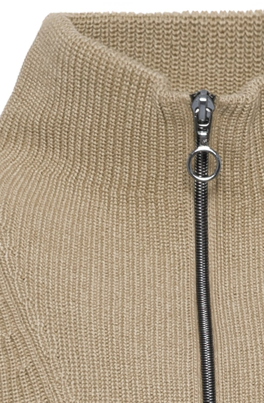 Dark Truffle Zip Neck Jumper