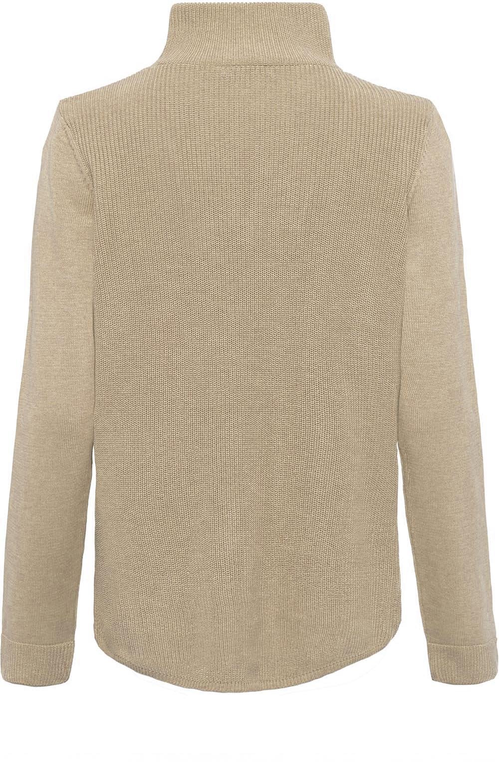 Dark Truffle Zip Neck Jumper