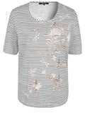 Dragonfly Design Striped Top