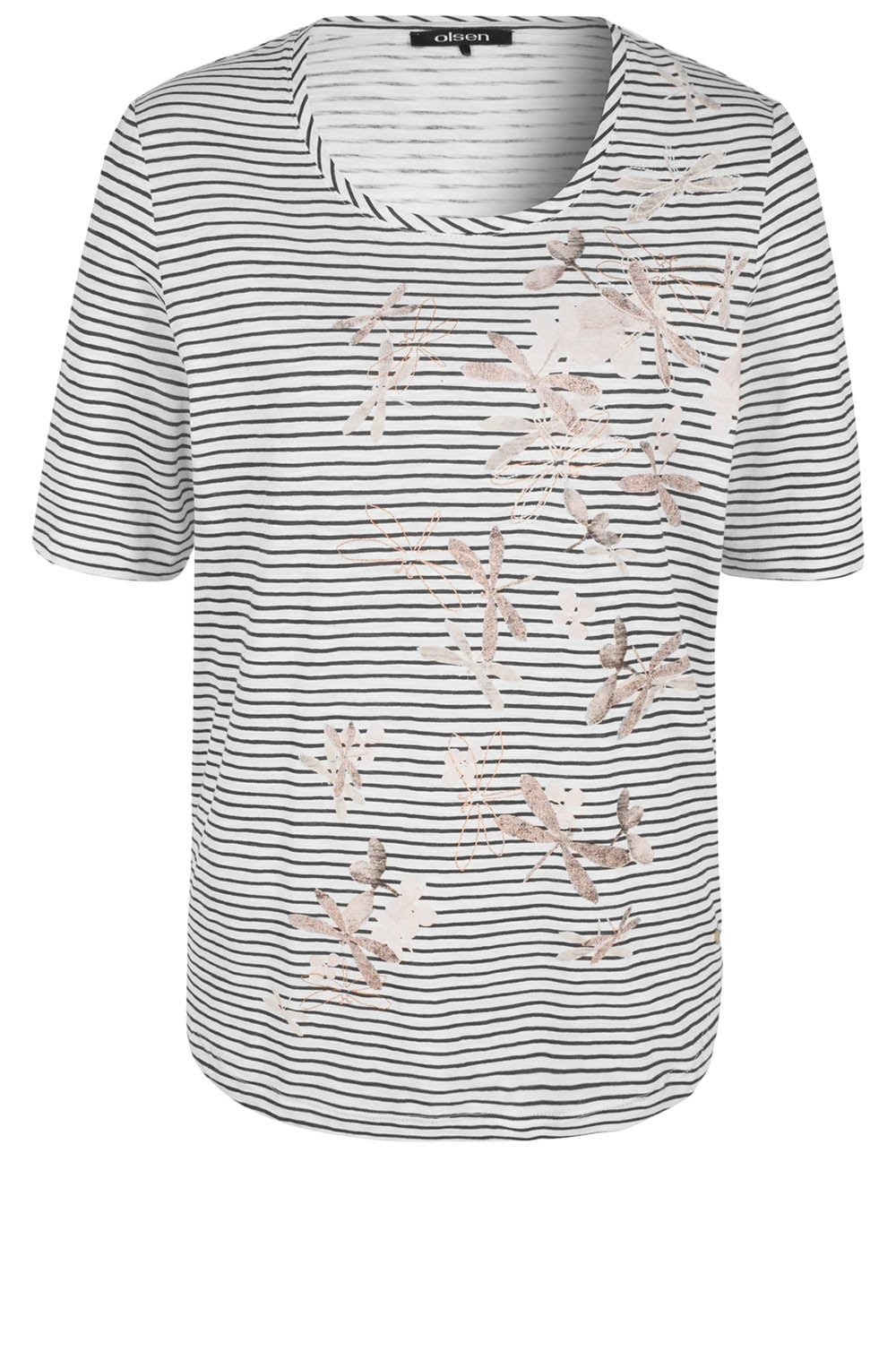 Dragonfly Design Striped Top