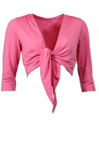 Draped front short pink cardigan