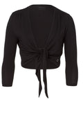Draped Short Black Cardigan