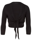 Draped Short Black Cardigan
