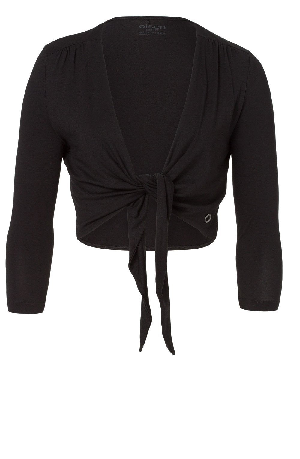 Draped Short Black Cardigan