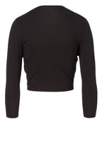 Draped Short Black Cardigan