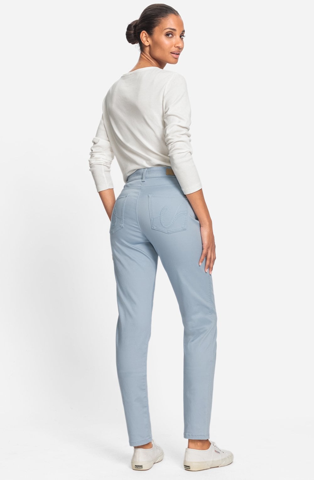 Dusty Blue Mona Slim Leg Jeans